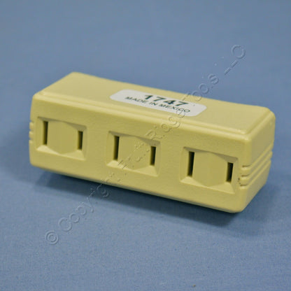 Ace Ivory 2-Wire Polarized Triple Tap Outlet Receptacle Adapter 15A 125V 31165