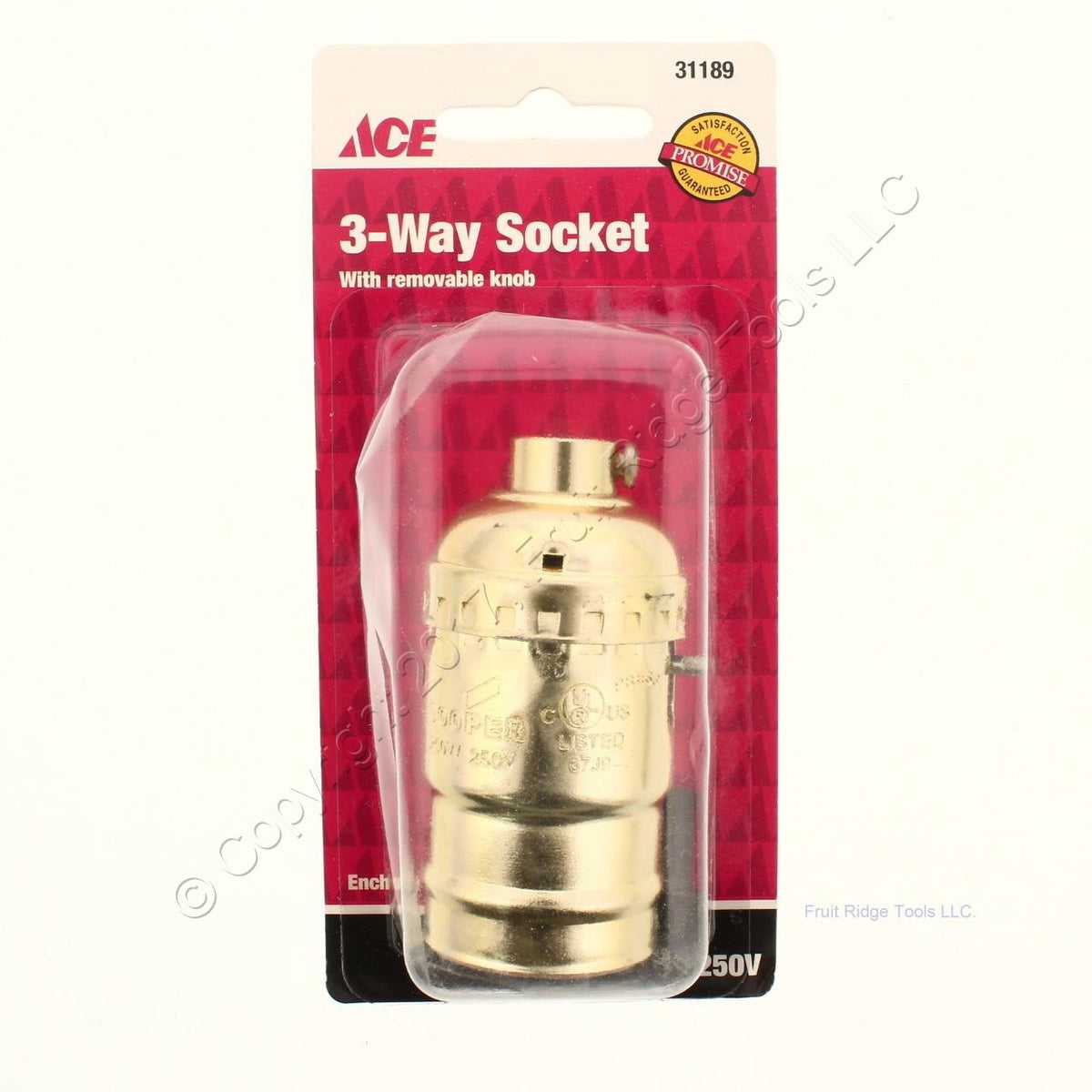 Turn Knob 3-Way Light Socket Polished Brass Lampholder Electrolier 1/8" IPS 250W