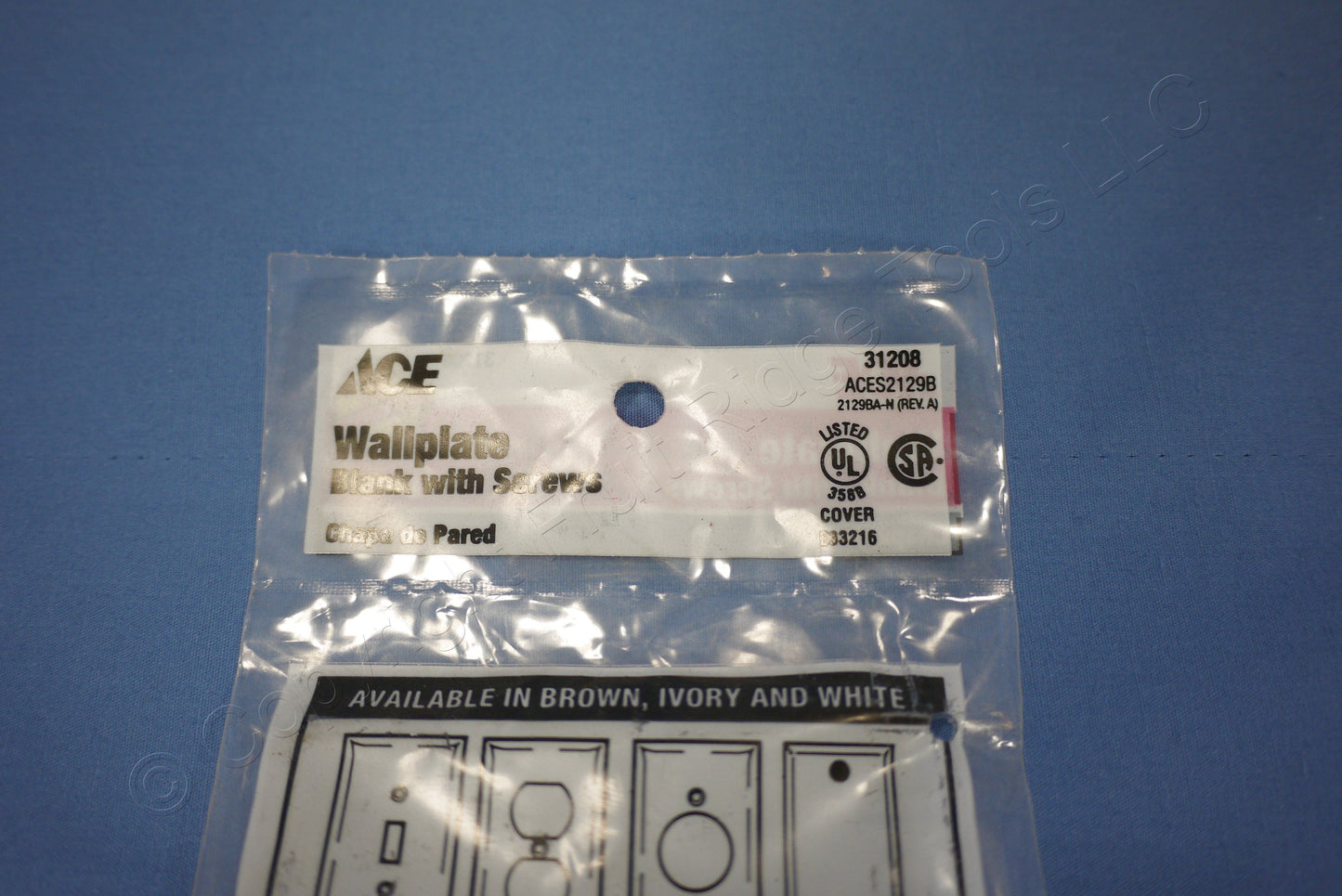 ACE 31208 Brown 1-Gang Blank Plastic Standard Wallplate Cover Plate Box Mount