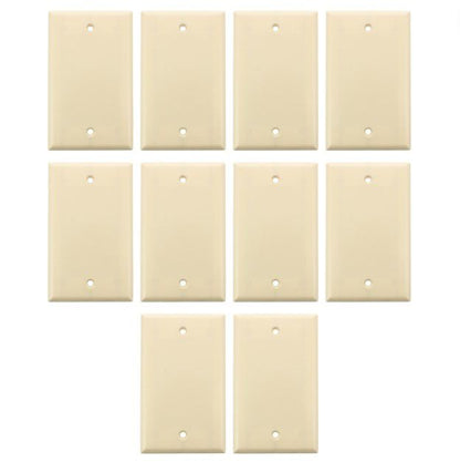 10 Ace Ivory 1-Gang Standard Thermoset Plastic Blank Cover Wallplates 31209