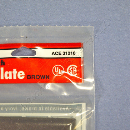 ACE 31210 Brown 1-Gang Toggle Switch Plastic Standard Size Wallplate Cover Plate