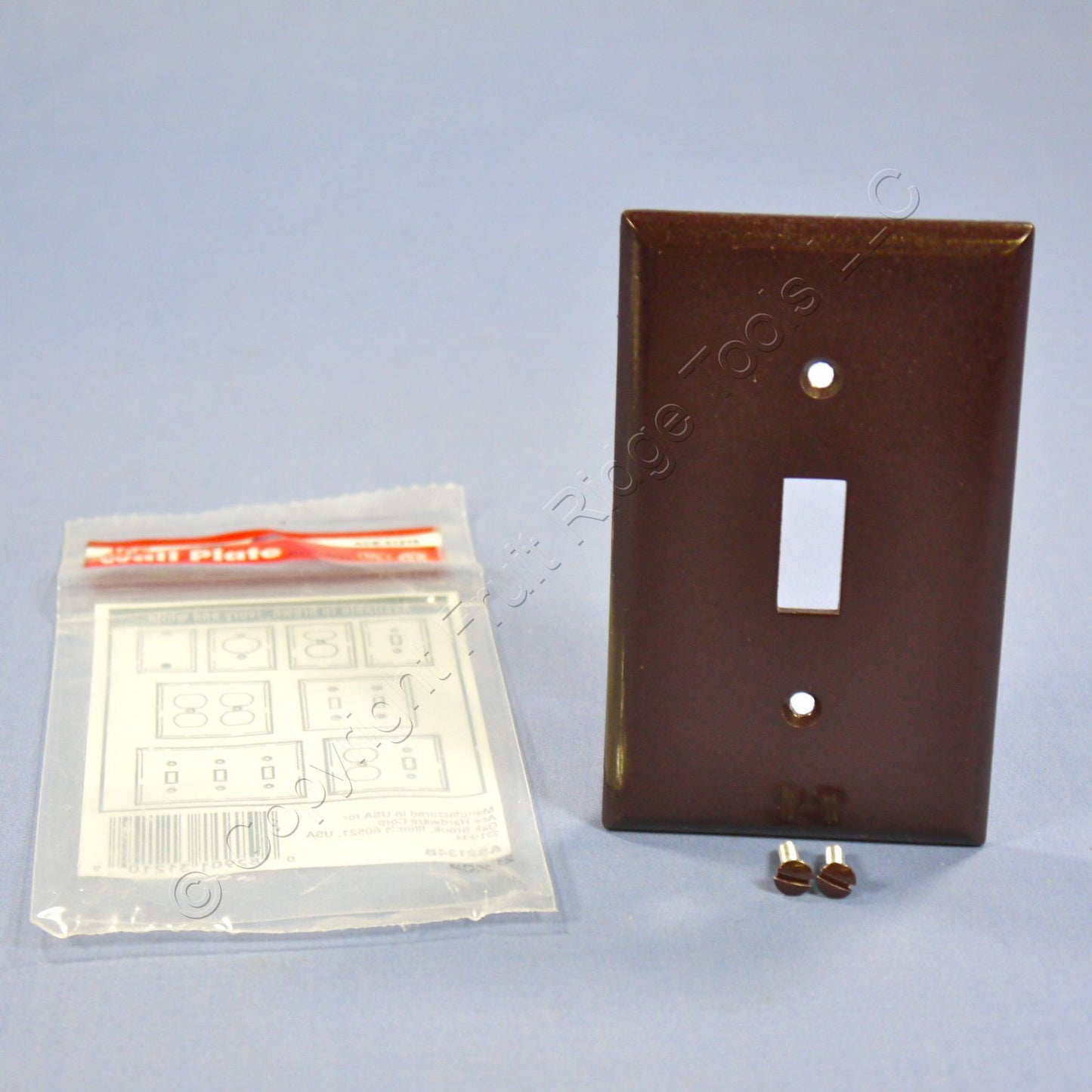 ACE 31210 Brown 1-Gang Toggle Switch Plastic Standard Size Wallplate Cover Plate