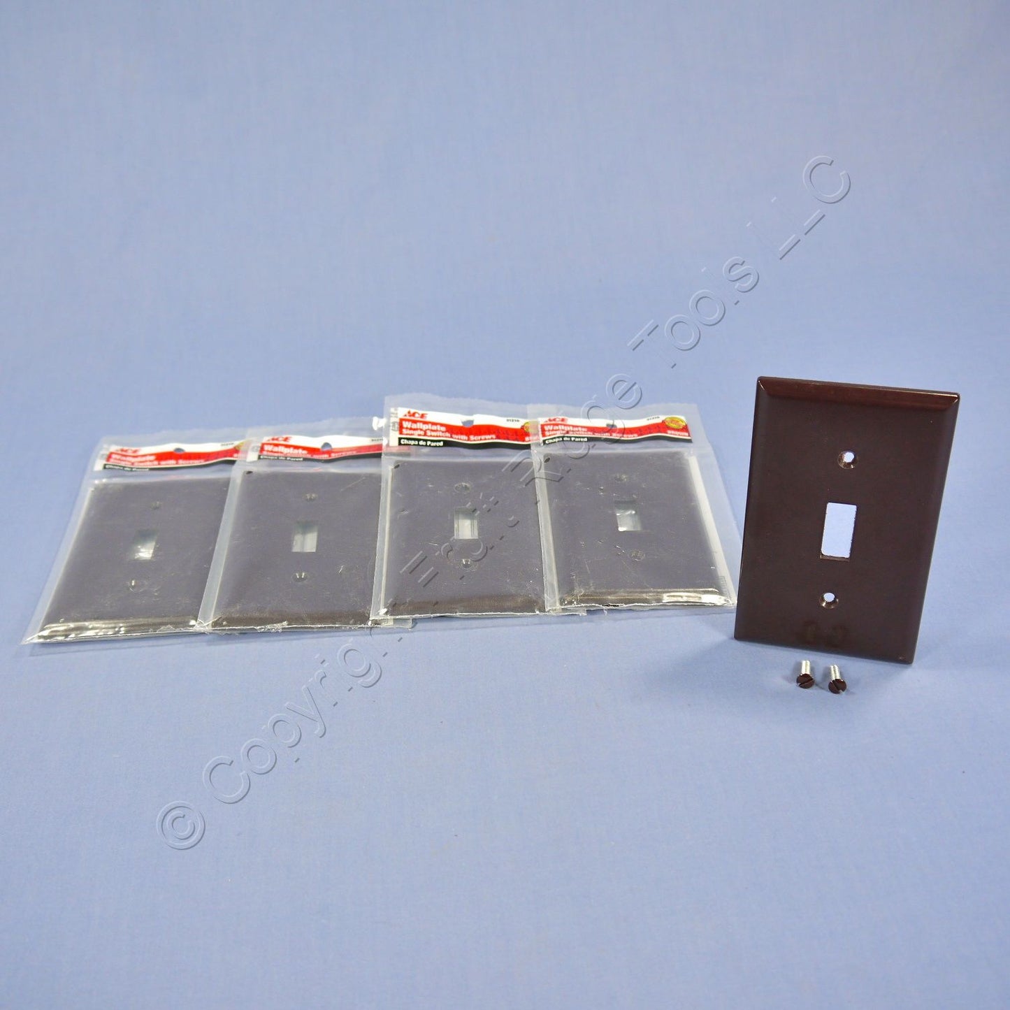 ACE 31210 Brown 1-Gang Toggle Switch Plastic Standard Wallplate Covers 5-pack