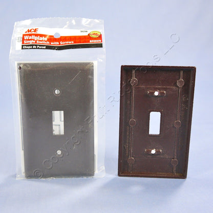 ACE 31210 Brown 1-Gang Toggle Switch Plastic Standard Wallplate Covers 5-pack