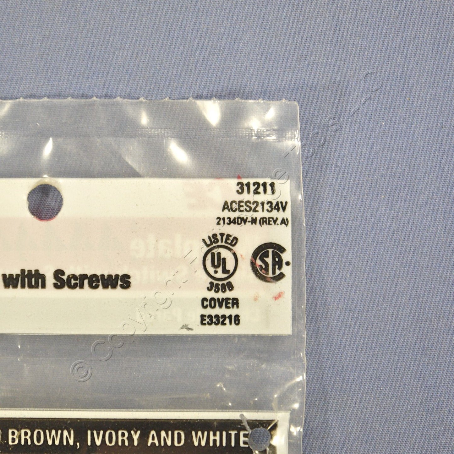 ACE 31211 Ivory 1-Gang Toggle Switch Plastic Standard Size Wallplate Cover Plate
