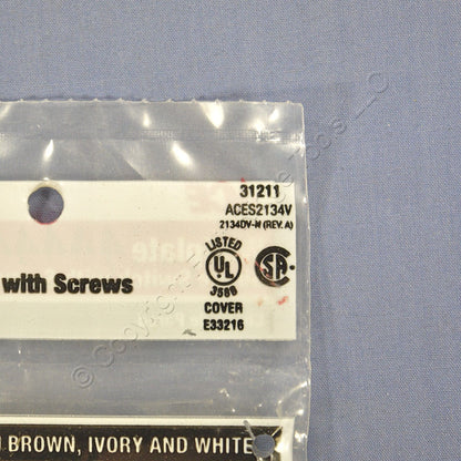 ACE 31211 Ivory 1-Gang Toggle Switch Plastic Standard Size Wallplate Cover Plate