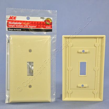 ACE 31211 Ivory 1-Gang Toggle Switch Plastic Standard Wallplate Covers 5-pack