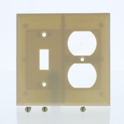 ACE 31221 Ivory 2-Gang Toggle Switch Duplex Outlet Plastic Standard Wallplate