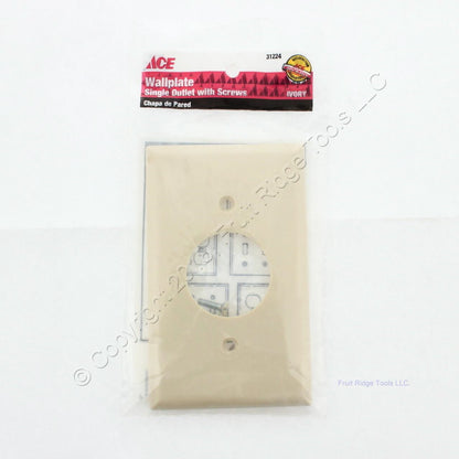 Ace 31224 Ivory 1-Gang Standard Thermoset 1.406" Hole Single Outlet Wallplates