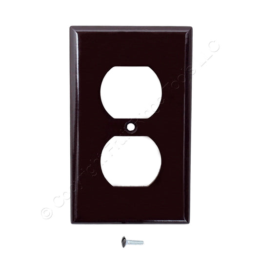 Ace Brown 1-Gang Standard Receptacle Wallplate Duplex Outlet Plastic Cover 31225