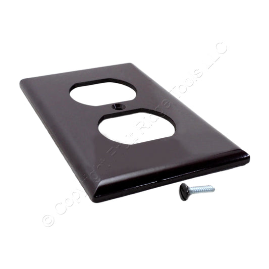 Ace Brown 1-Gang Standard Receptacle Wallplate Duplex Outlet Plastic Cover 31225