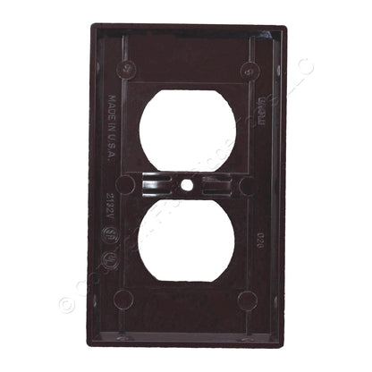 Ace Brown 1-Gang Standard Receptacle Wallplate Duplex Outlet Plastic Cover 31225