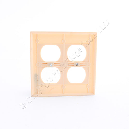 Ace 2-Gang Duplex Outlet Dual Receptacle Plastic Wallplate Standard Cover Ivory