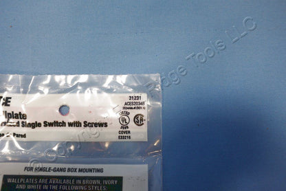 ACE 31231 Brown 1-Gang Toggle Switch Plastic Mid-Size Wallplate Cover Plate