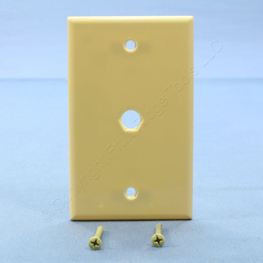 ACE 31457 Ivory 1-Gang Phone .375" Plastic Standard Wallplate Cover Box Mount