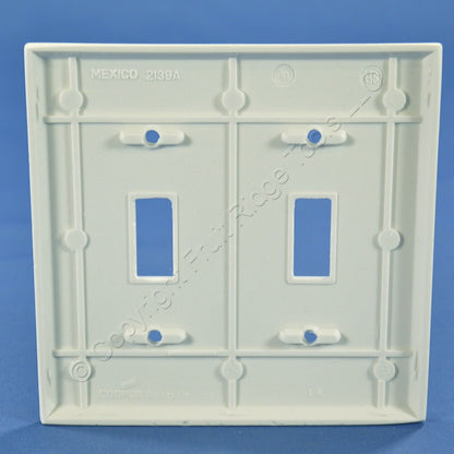 ACE 31591 Ivory 2-Gang Toggle Switch Plastic Standard Size Wallplate Cover Plate