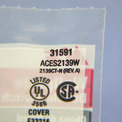 ACE 31591 Ivory 2-Gang Toggle Switch Plastic Standard Wallplate Covers 2-pack
