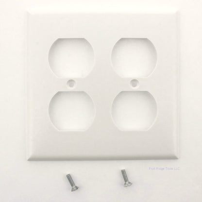 ACE 31597 White 2-Gang Duplex Outlet Plastic Standard Wallplate Receptacle Cover