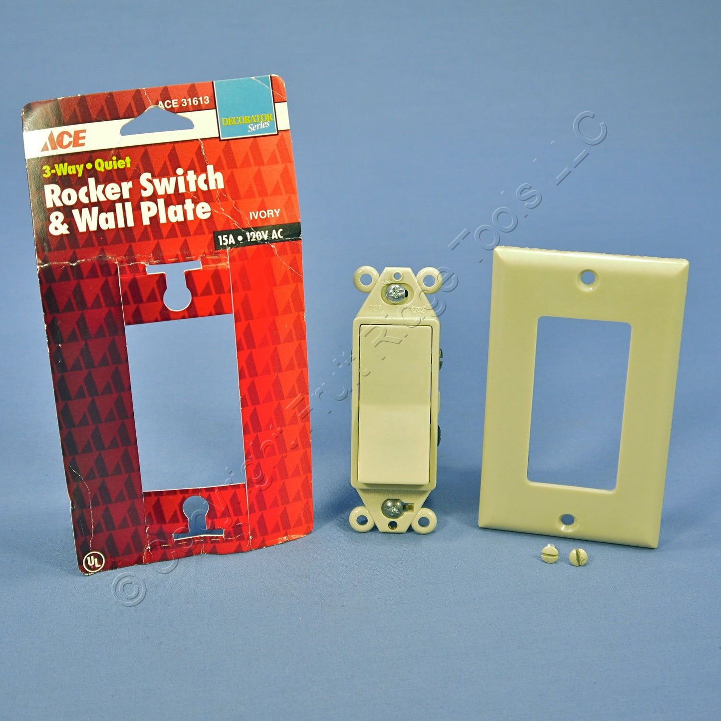 Ace 31613 Ivory Residential 3-Way Decorator Rocker On/Off Wall Light Switch 15A