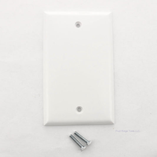 ACE 32472 White 1-Gang Blank Plastic Standard Wallplate Cover Plate Box Mount