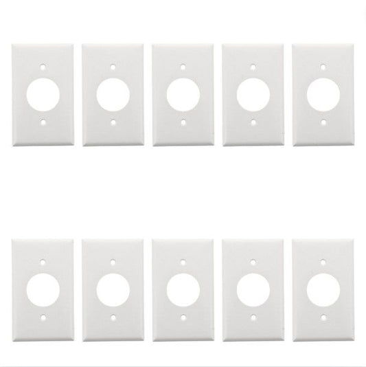 10pk ACE Outlet Thermoset White 1.406 Receptacle Single Standard Wallplate 32476