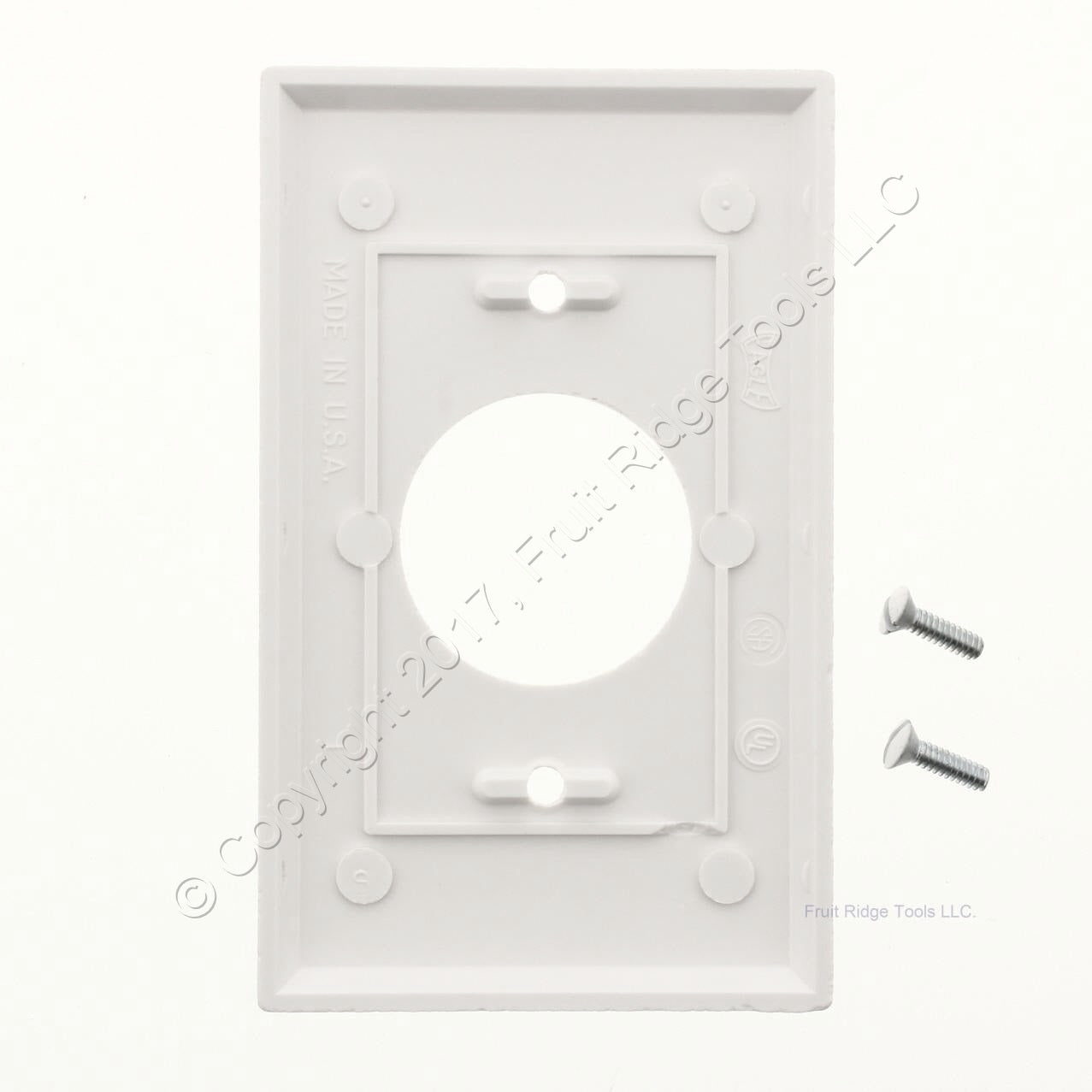10pk ACE Outlet Thermoset White 1.406 Receptacle Single Standard Wallplate 32476