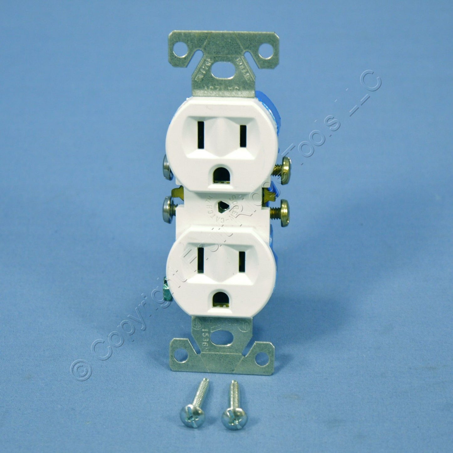 White Residential Duplex Receptacle Outlet Nema 5-15R 15A 125V Grounding 34125