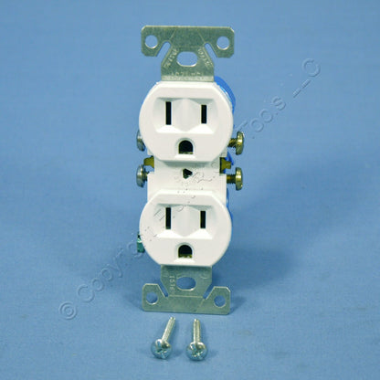 White Residential Duplex Receptacle Outlet Nema 5-15R 15A 125V Grounding 34125