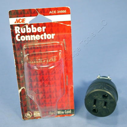 Ace Residential Grade Straight Blade Rubber Connector Nema 1-15R 15A 125V 34666