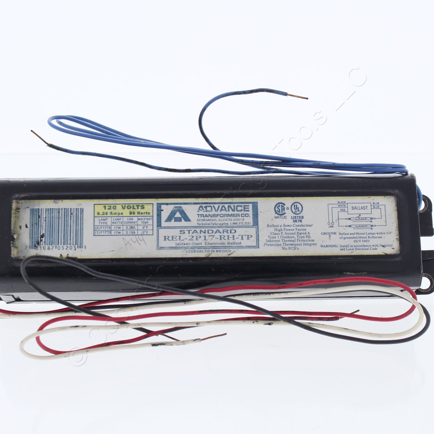 Advance Instant-Start Electronic Ballast 120V 17W .29A F17T8 Bulb REL-2P17-RH-TP