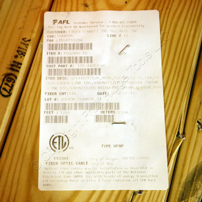 1788ft AFL 144-Fiber Multi-Mode Sub-Unitized Premise MicroCore Fiber Optic Cable