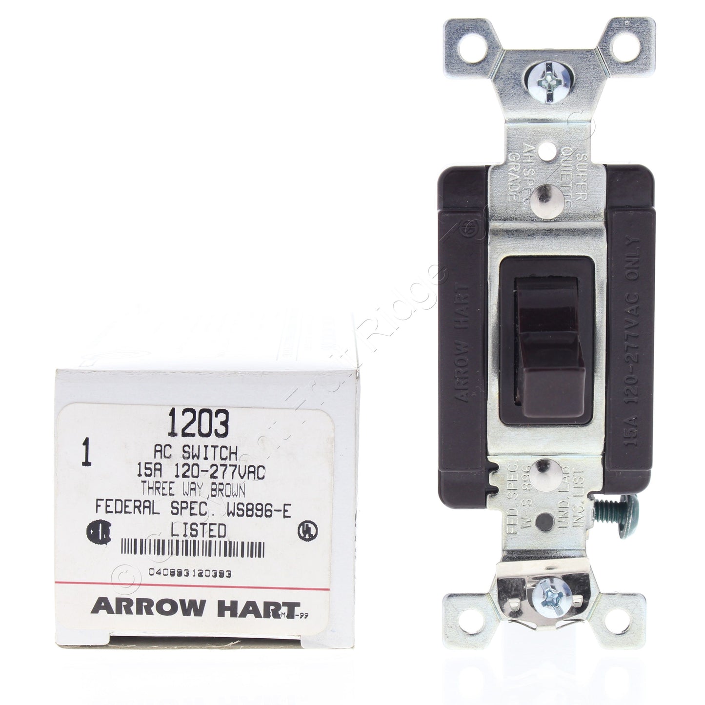 Arrow Hart 1203 Brown Industrial 3-Way Toggle Wall Light Switch 15A 120/277V