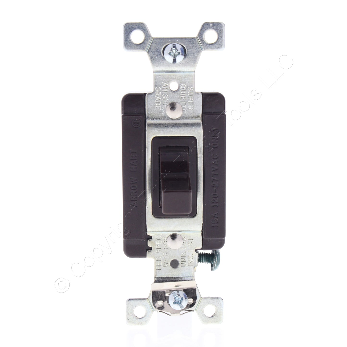 Arrow Hart 1203 Brown Industrial 3-Way Toggle Wall Light Switch 15A 120/277V