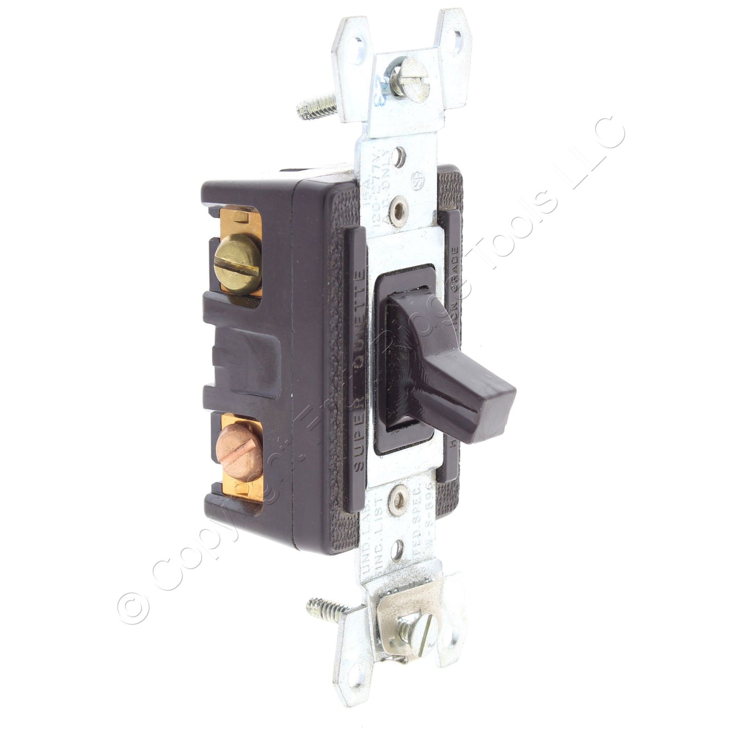 Arrow Hart 1203 Brown Industrial 3-Way Toggle Light Switch 15A Non-Grounding