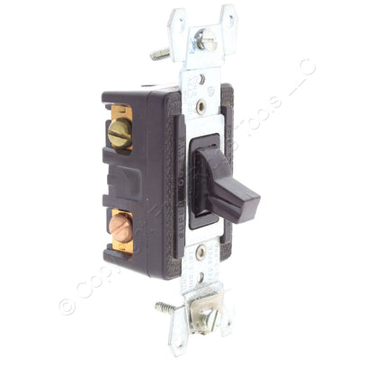 Arrow Hart 1203 Brown Industrial 3-Way Toggle Light Switch 15A Non-Grounding