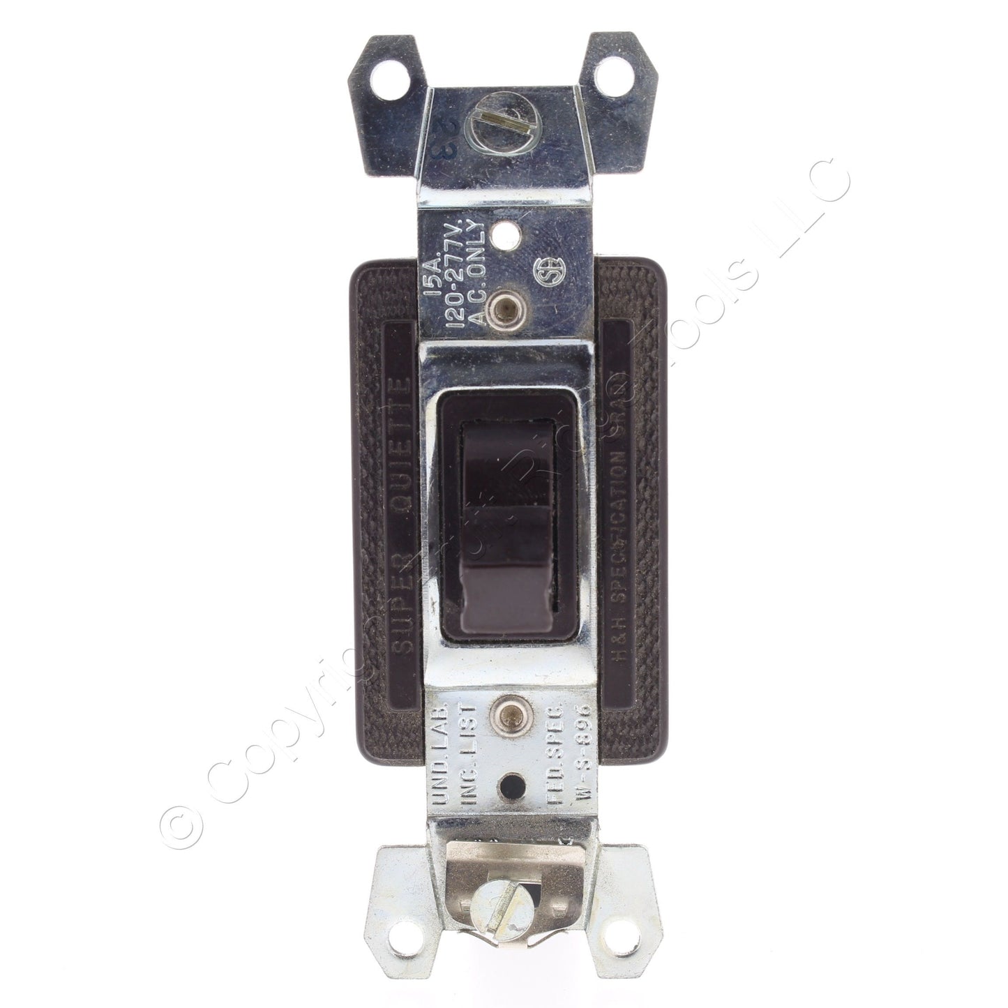 Arrow Hart 1203 Brown Industrial 3-Way Toggle Light Switch 15A Non-Grounding