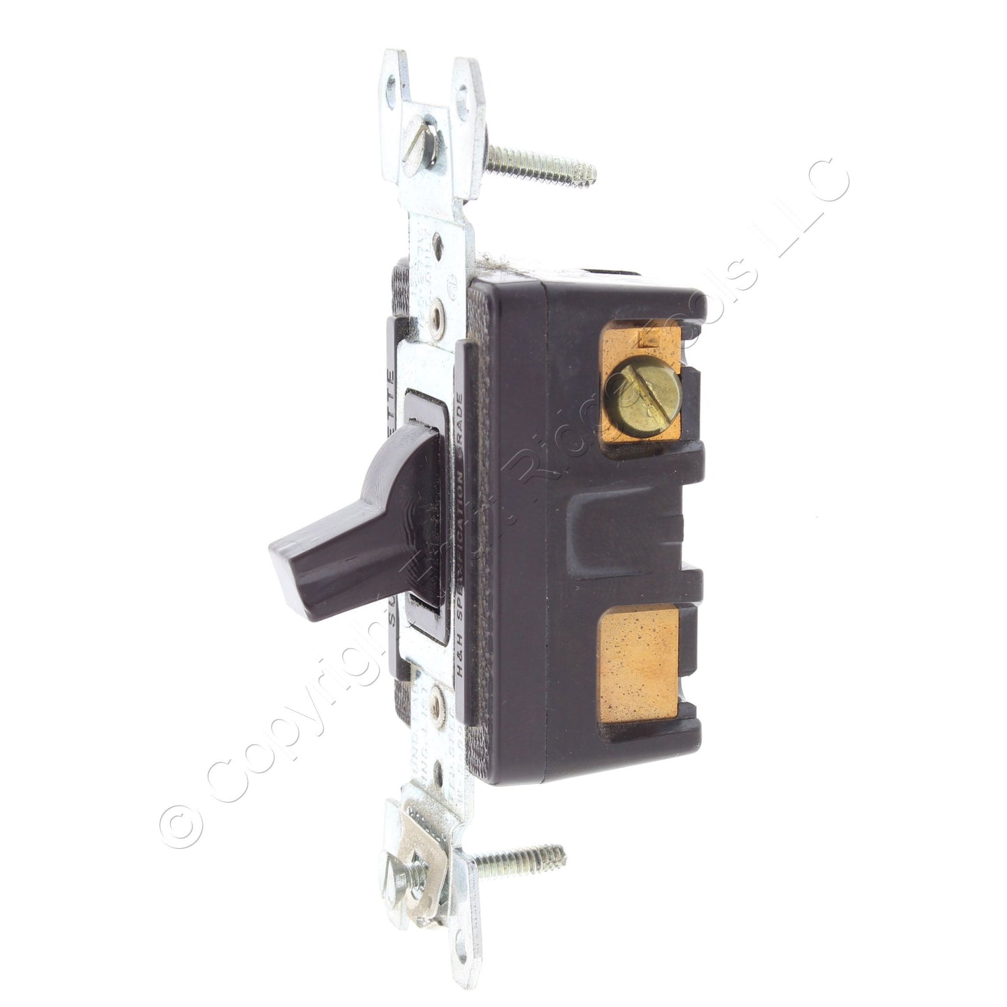 Arrow Hart 1203 Brown Industrial 3-Way Toggle Light Switch 15A Non-Grounding