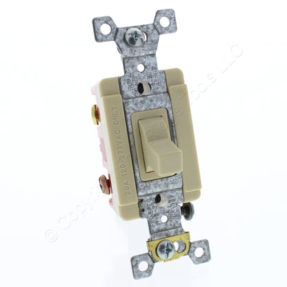 Arrow Hart 1223I Ivory 3-Way Toggle Wall Light Switch Industrial Grade 20A