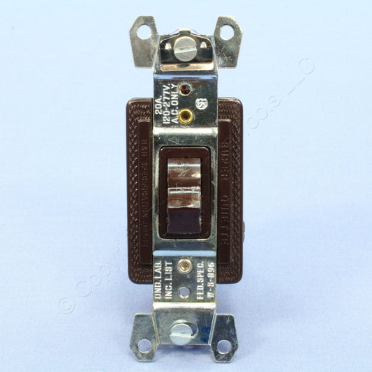 Arrow Hart 1993 Brown Spec Grade 3-Way Toggle Wall Light Switch Control 20A