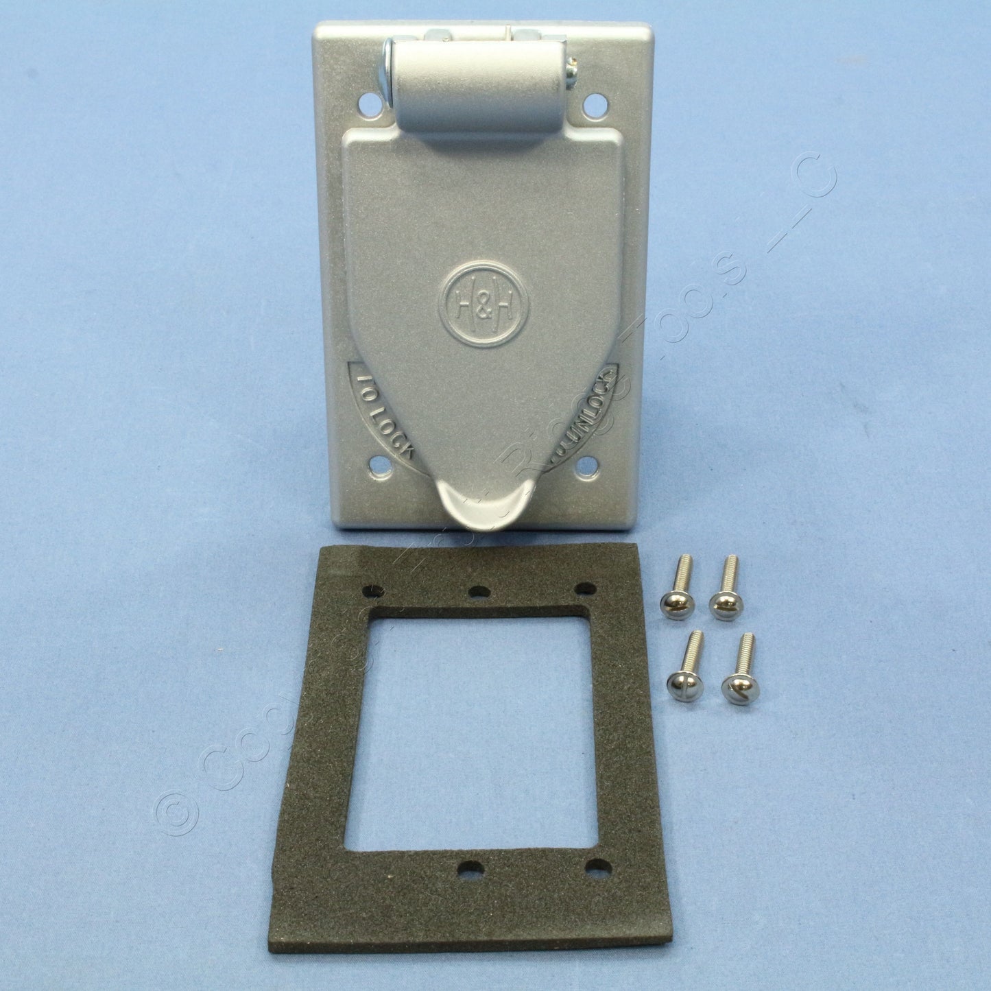 Arrow Hart 20416 Gray Die Cast Aluminum Lift Lid Wet Location Receptacle Cover