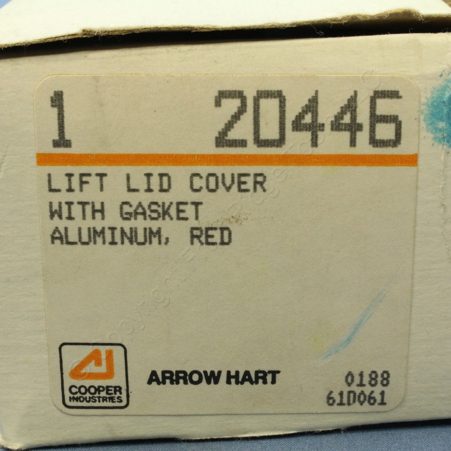 Arrow Hart 20446 Red Aluminum Lift Lid Cover w/ Gasket for 30A Power-Lock Outlet