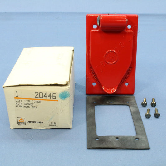 Arrow Hart 20446 Red Aluminum Lift Lid Cover w/ Gasket for 30A Power-Lock Outlet