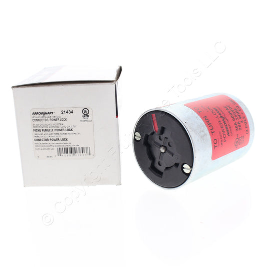 Arrow Hart 21434 Silver Armored Power-Lock Connector 30A/600VAC 20A/250VDC 3P4W