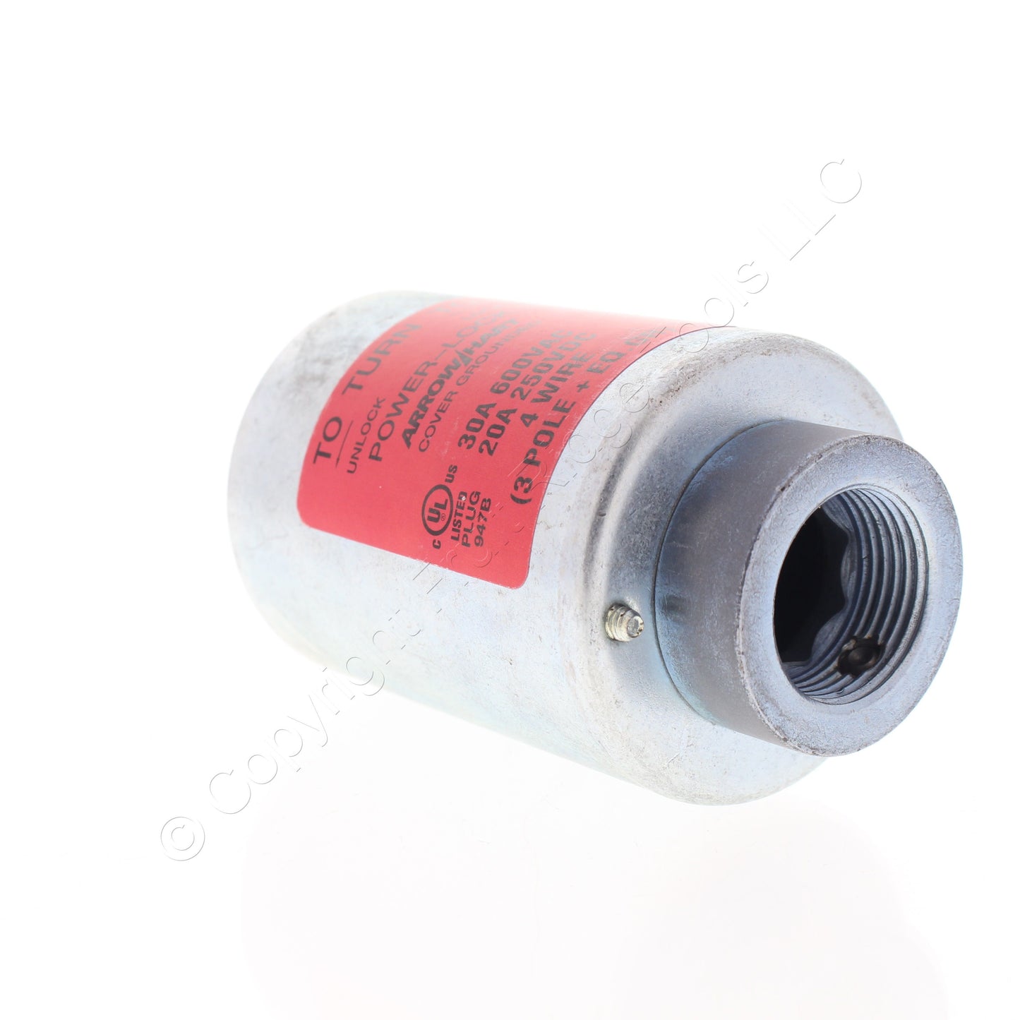 Arrow Hart 21434 Silver Armored Power-Lock Connector 30A/600VAC 20A/250VDC 3P4W