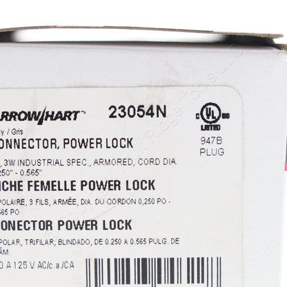 Arrow Hart Nylon Hospital Use Connector Powerlock 2P3W Non-Nema 20A 125V 23054