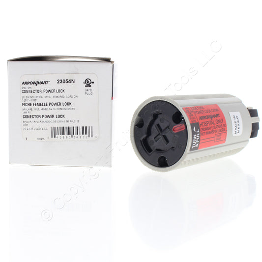 Arrow Hart Nylon Hospital Use Connector Powerlock 2P3W Non-Nema 20A 125V 23054