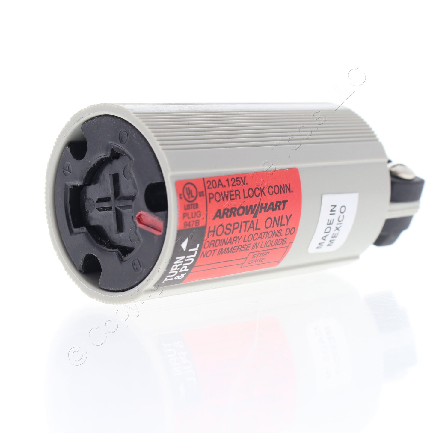 Arrow Hart Nylon Hospital Use Connector Powerlock 2P3W Non-Nema 20A 125V 23054