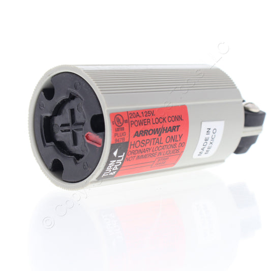 Arrow Hart Nylon Hospital Use Connector Powerlock 2P3W Non-Nema 20A 125V 23054