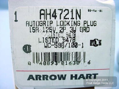 Crouse-Hinds L5-15 Locking Plug 15A 125V 4721N