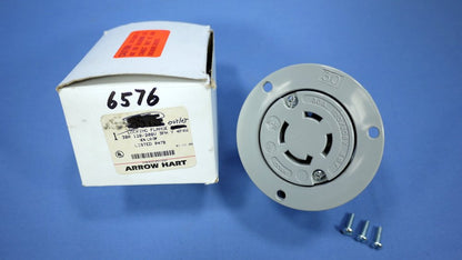 Arrow Hart Twist Turn Locking Flanged Outlet Plug Base Nema L18-30R 30A 3�Y 6576